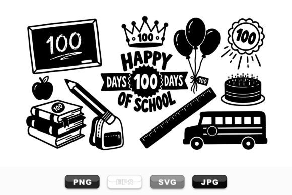 100 Days of School Graphics for Crafts