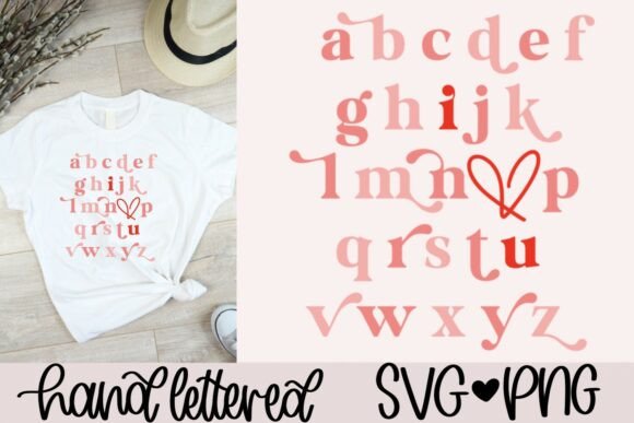 Alphabet Valentine SVG PNG for Crafts & Graphics