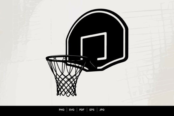 Basketball Hoop Silhouette Vector: Graphics for Crafts