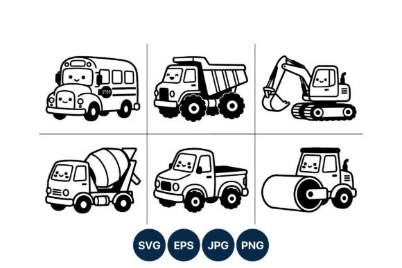 Cute Construction Trucks Graphics for Crafts