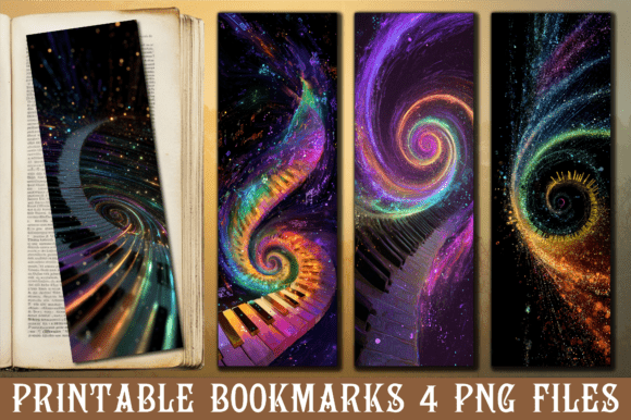 Galaxy Spiral Piano Graphics for Crafts