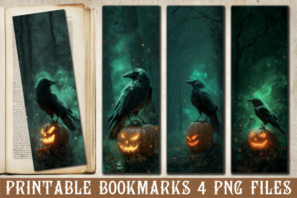 Gothic Crow Bookmark: Crafts & Graphics