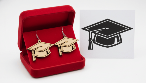 Graduation Cap Earring Graphics for Crafts