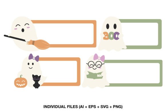 Halloween Ghost Name Tags: Graphics for Crafts