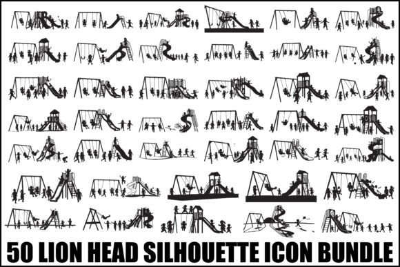 Kids Playground Silhouette Graphics for Crafts