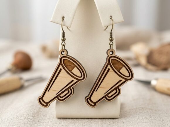Megaphone Earring Graphics for Crafts