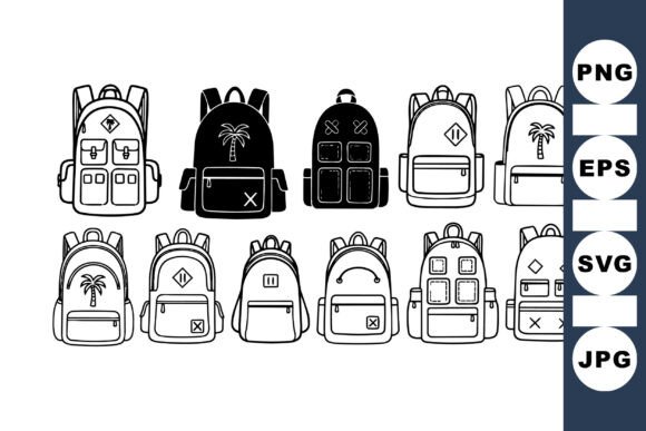 Minimalist Backpack Graphics for Crafts