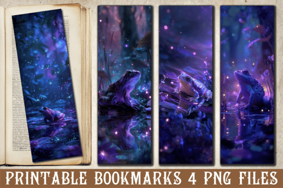 Mystical Glowing Toad Bookmark Graphics for Crafts
