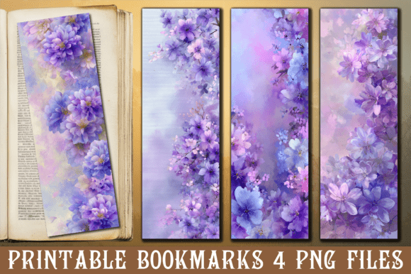 Purple Cherry Blossom Bookmark: Crafts & Graphics