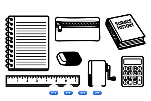School Supplies Clipart Pack: Graphics for Crafts