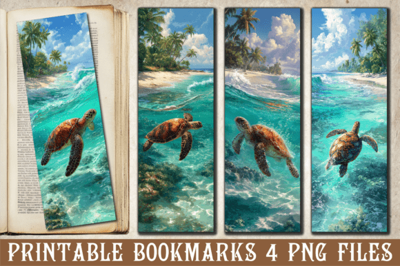 Tropical Sea Turtle Bookmark: Graphics for Crafts