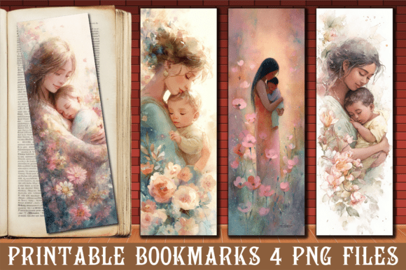 Watercolor Mother & Baby Graphics for Crafts